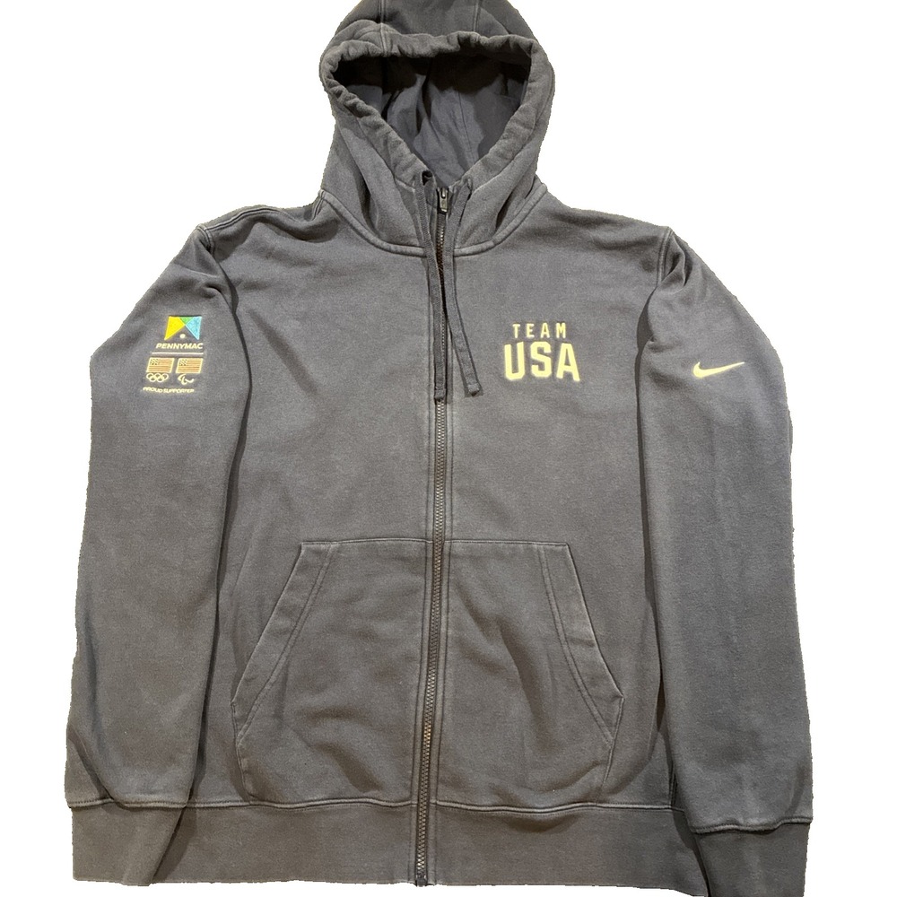 Nike Club Team USA full zip hoodie Fleece Sleeve Swoosh M BLue Full-Zip Pennymac